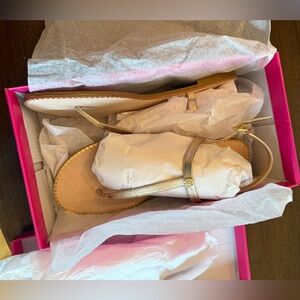 Lilly Pulitzer Rita Sandals in Gold Metallic